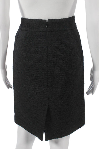 J Crew Womens Straight Pencil Skirt Black Wool Zip Closure Size 0