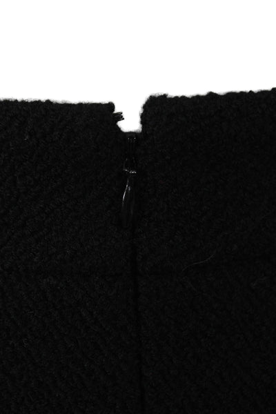 J Crew Womens Straight Pencil Skirt Black Wool Zip Closure Size 0