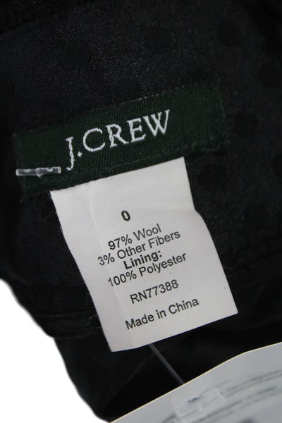 J Crew Womens Straight Pencil Skirt Black Wool Zip Closure Size 0