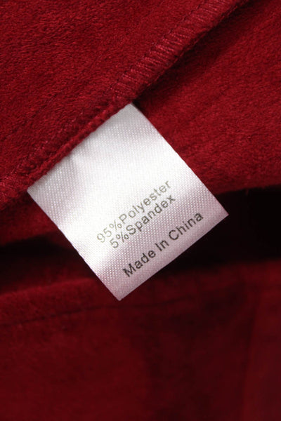Tuckernuck Women Tunic Blouse Red V-Neck 3/4 Sleeve Polyester Size S