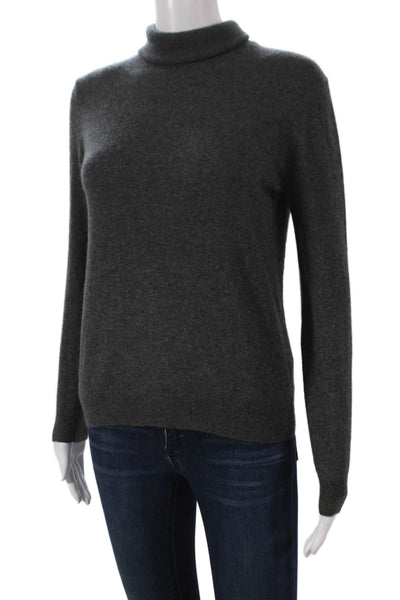 Sutton Studio Women Cashmere Turtleneck Sweater Gray Long Sleeve Fall Size S
