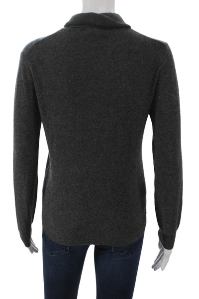Sutton Studio Women Cashmere Turtleneck Sweater Gray Long Sleeve Fall Size S