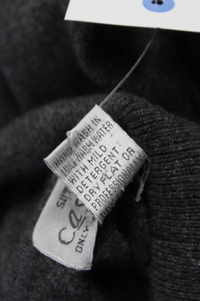 Sutton Studio Women Cashmere Turtleneck Sweater Gray Long Sleeve Fall Size S