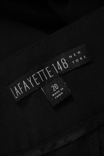 Lafayette 148 New York Women Black Wool Dress Pants Zip Inseam 26 Size 20