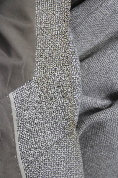 Lafayette 148 New York Women Blazer Gray Silk Button Long Sleeve Size 16