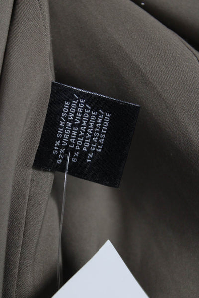 Lafayette 148 New York Women Blazer Gray Silk Button Long Sleeve Size 16