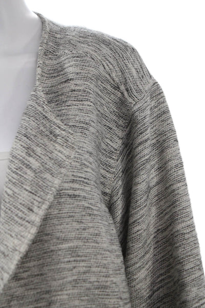 Eileen Fisher Womens Gray Cotton Collared Cardigan 3/4 Sleeve Size 2X