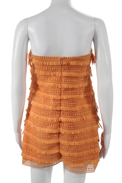 Let Me Be Women Shift Dress Orange Square Neck Sleeveless Zip Polyester Size XS