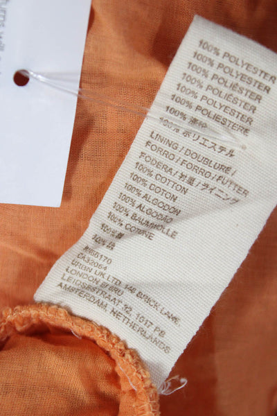 Let Me Be Women Shift Dress Orange Square Neck Sleeveless Zip Polyester Size XS