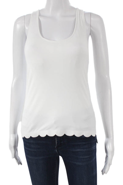 Lilly Pulitzer Womens Basic Sleeveless Scoop Neck White Nylon Tank Size XS