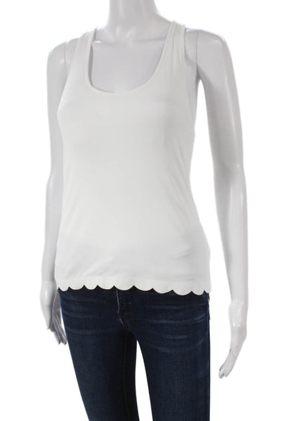 Lilly Pulitzer Womens Basic Sleeveless Scoop Neck White Nylon Tank Size XS