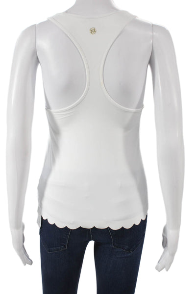 Lilly Pulitzer Womens Basic Sleeveless Scoop Neck White Nylon Tank Size XS