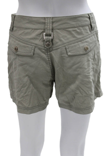 Athleta Womens Athletic Nylon Zip Shorts Green Size 2