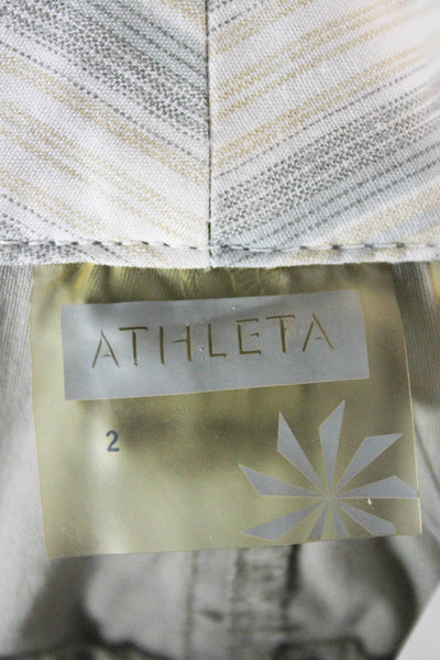Athleta Womens Athletic Nylon Zip Shorts Green Size 2