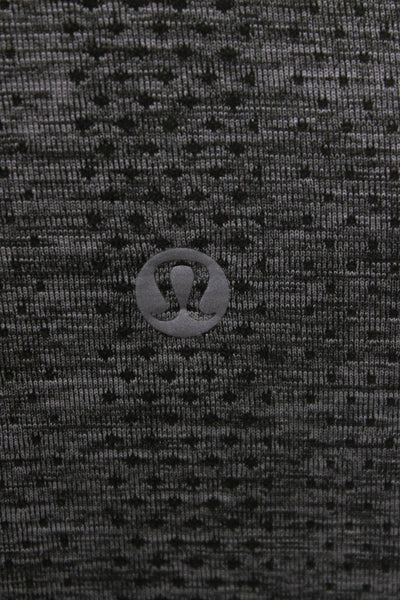 Lululemon Womens Textured Crew Neck Long Sleeve Active Top Heather Gray Size 4