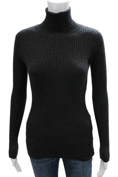 Autumn Cashmere Women Turtleneck Pullover Gray Size XS