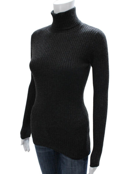 Autumn Cashmere Women Turtleneck Pullover Gray Size XS