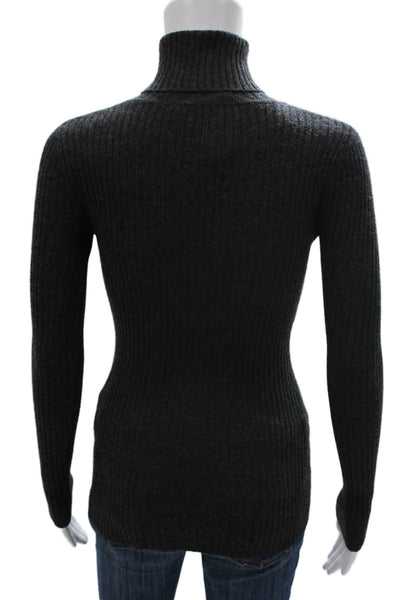 Autumn Cashmere Women Turtleneck Pullover Gray Size XS