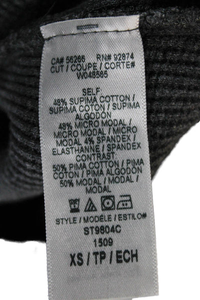 Splendid Womens Basic Scoop Neck Long Sleeve T-Shirt Gray Supima Cotton Size XS