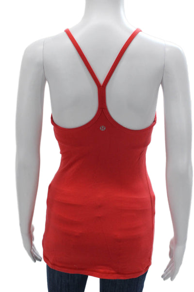 Lululemon Womens Racerback Sleeveless Lined Active Tank Top Red Size 2