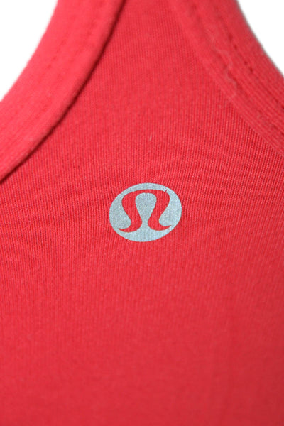 Lululemon Womens Racerback Sleeveless Lined Active Tank Top Red Size 2