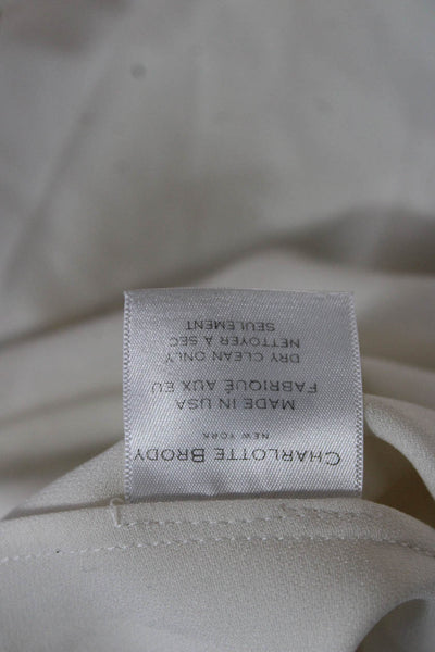 Charlotte Brody Women Tunic Blouse V-Neck Long Sleeve Ivory Polyester Size XS