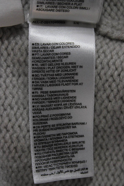 Allude Womens Gray Virgin Wool Cowl Neck Short Sleeve Pullover Sweater Size L