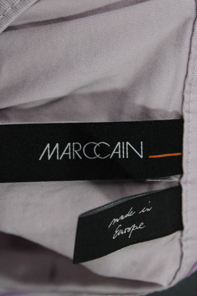 Marccain Women Cropped Purple Cotton Solid Button Pants Size 7