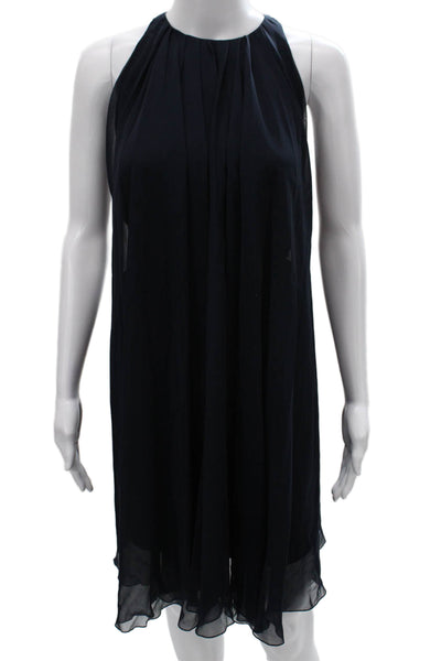 Lanvin Womens Shift Halter Neck Mini Dress Black Polyester Sleeveless Size 38