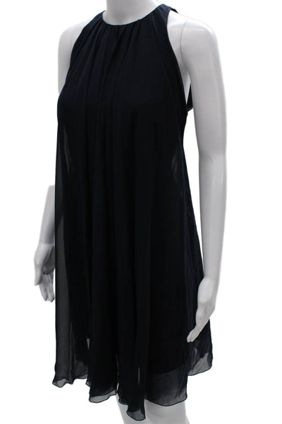 Lanvin Womens Shift Halter Neck Mini Dress Black Polyester Sleeveless Size 38