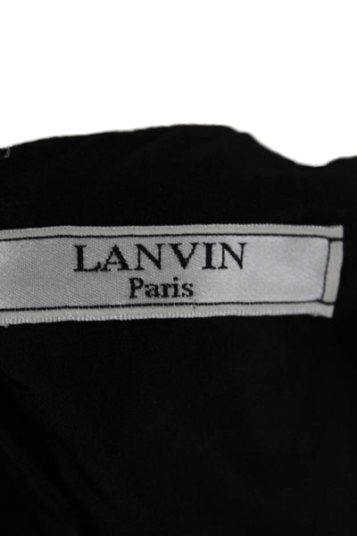 Lanvin Womens Shift Halter Neck Mini Dress Black Polyester Sleeveless Size 38