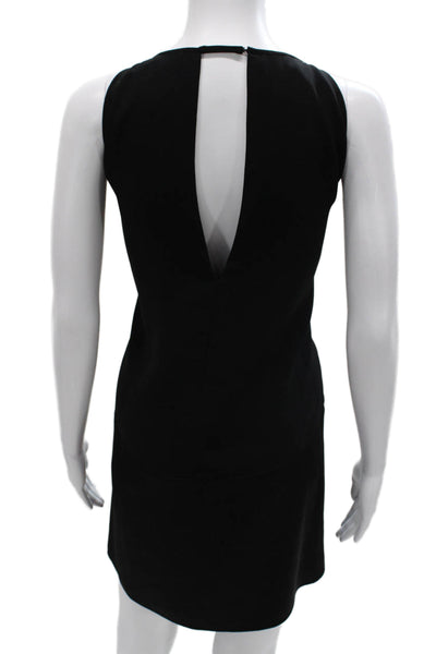 Parker Womens Shift Dress Black V-Neck Sleeveless Knee Length Polyester Size M