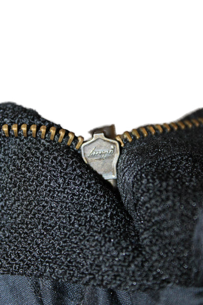Chanel Womens Straight Pencil Wool Mini Skirt Black Button Size 40