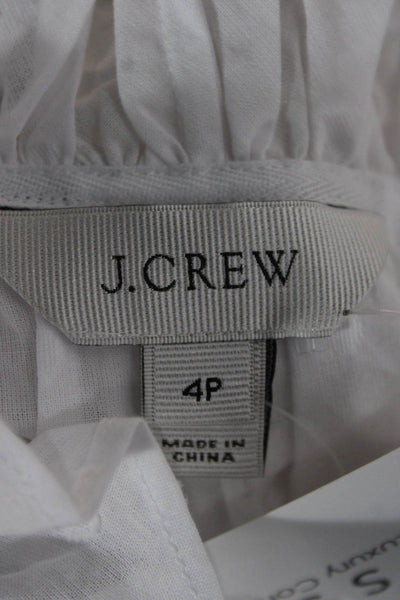 J Crew Womens Sleeveless Polka Dot Cotton Blouse White Size 4 Petite