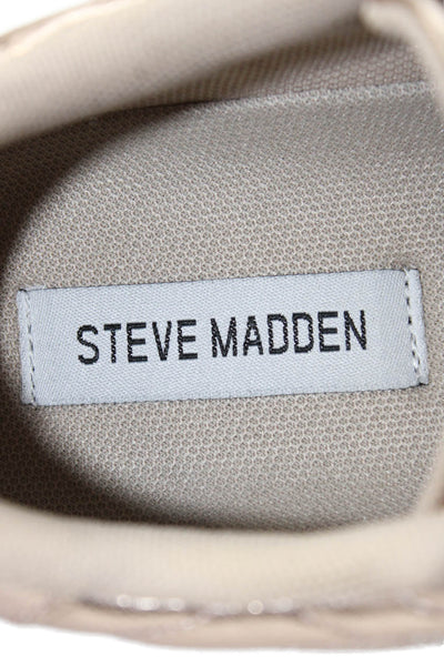 Steve Madden Womens Leather Low Top Macer Sneakers Rose Gold Size 10 Medium