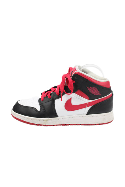 Nike Childrens Boys Air Jordan Mid GS Very Berry Sneakers Black Red Size 6.5