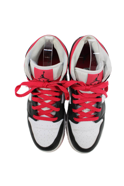 Nike Childrens Boys Air Jordan Mid GS Very Berry Sneakers Black Red Size 6.5