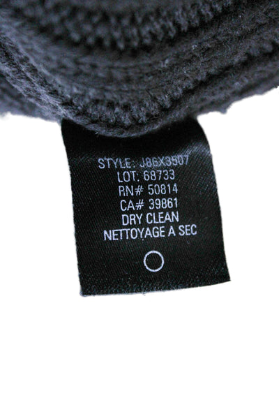 Elie Tahari Womens Pullover Sweater V-Neck Black Merino Wool Size L