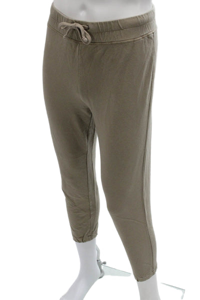 Standard James Perse Women Beige Cotton Drawstring Sweatpants Size 24