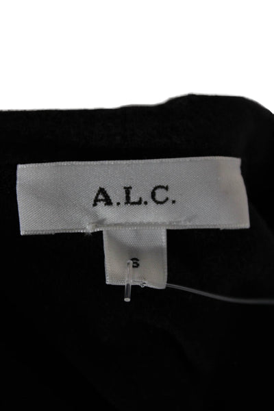 ALC Womens Basic Black Cotton Crew Neck 3/4 Sleeve T-Shirt Size S