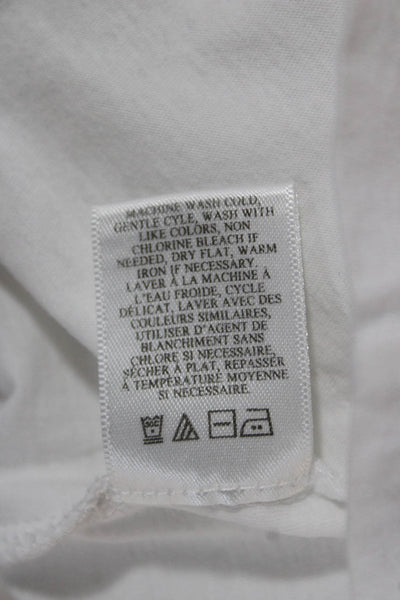 ALC Women White Cotton Basic 3/4 Sleeve T-Shirt Round Neck Size S