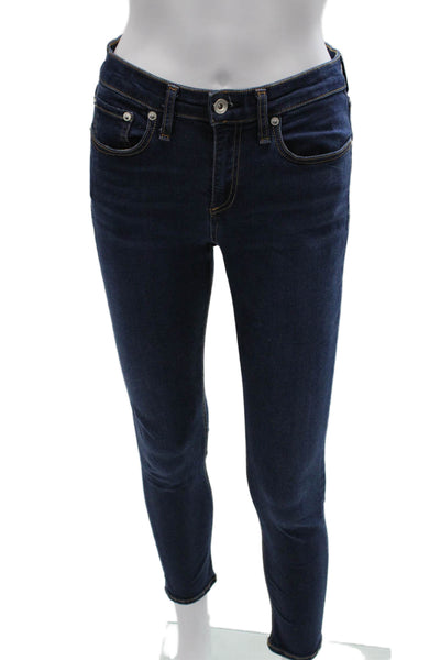 Rag & Bone Womens Skinny Blue Cotton Blend Jeans Size 26