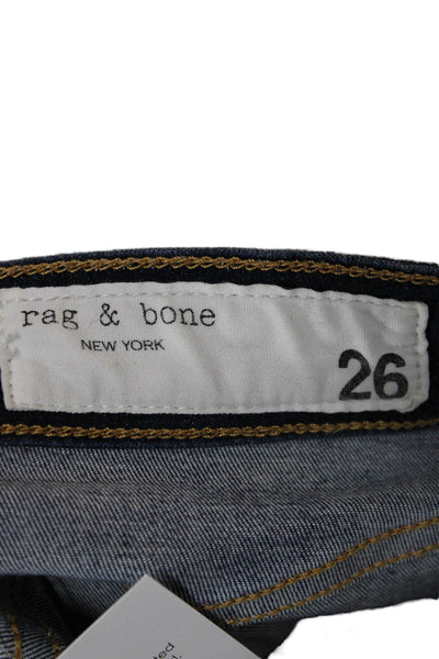 Rag & Bone Womens Skinny Blue Cotton Blend Jeans Size 26