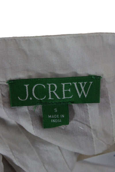 J Crew Womens Shirt Dress White V-Neck 3/4 Sleeve Cotton Button Size S