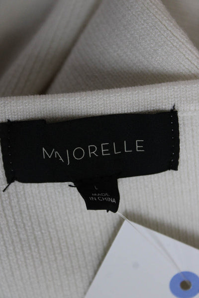 Majorelle Women Bodycon White Square Neck Long Sleeve Dress Size L