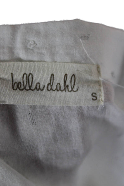 Bella Dahl Womens White Cotton Collared Button-Up Long Sleeve Top Size S
