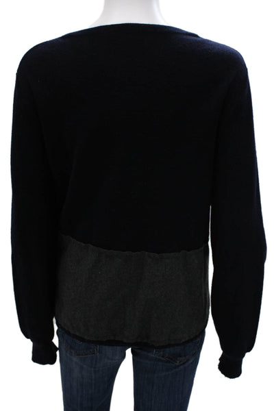 J Crew Womens Full Zip Merino Wool Sweater Blue Size XL