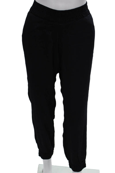 Monrow Women Jogger Pants Black Rayon Pull On Inseam 29 Size S