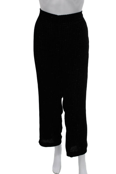 Massimo Dutti Womens Dress Pants Black Check Viscose Zip Inseam 28 Size 10