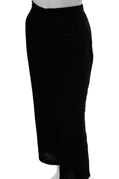 Massimo Dutti Womens Dress Pants Black Check Viscose Zip Inseam 28 Size 10